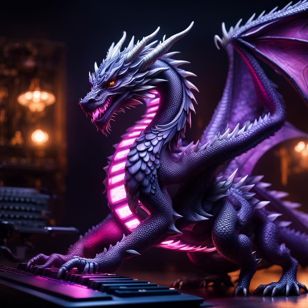 Ultraviolet Dragon with Keyboard Scale Details