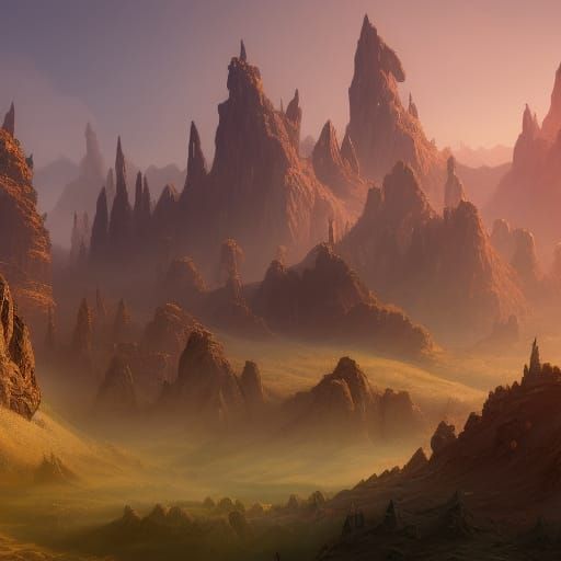 Fantastical Landscape Matte Painting in Deep Color