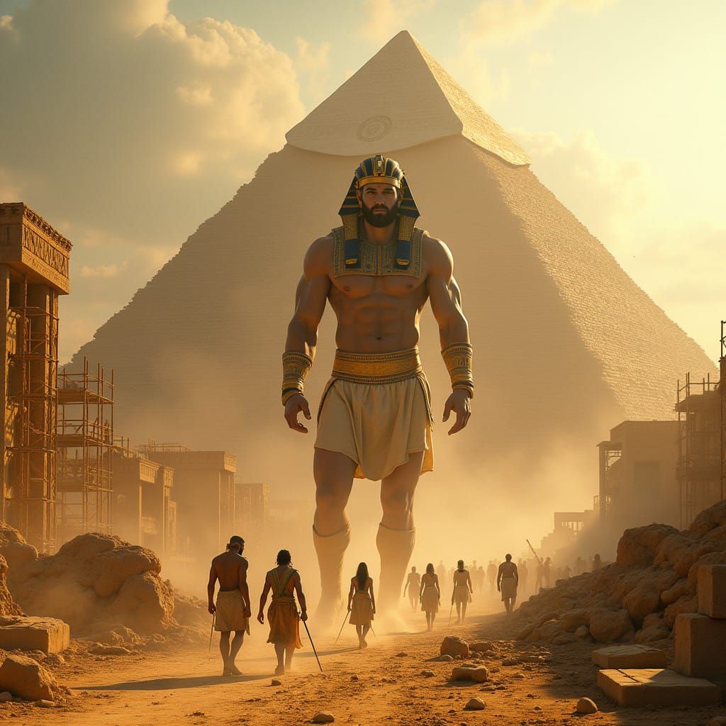 Giants and Humans Unite in Ancient Egypt to Build a Majestic...