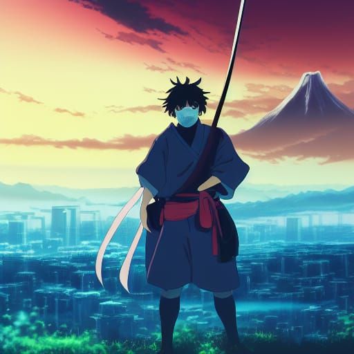 Tryed to make an anime oni samurai