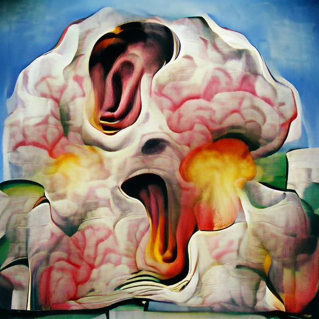 Exploding Brain in Georgia O'Keeffe Style
