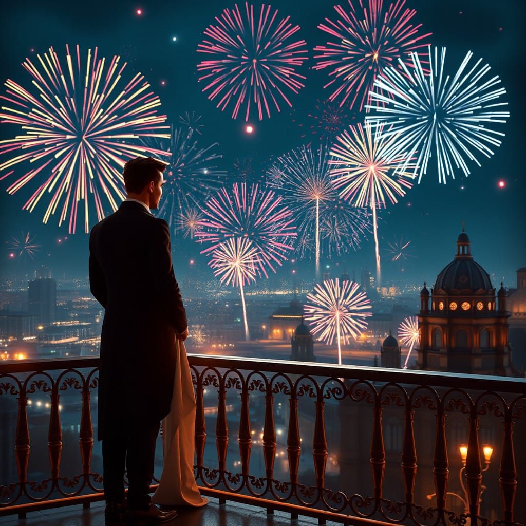 Dazzling Night of Elegance in Fiery Splendor