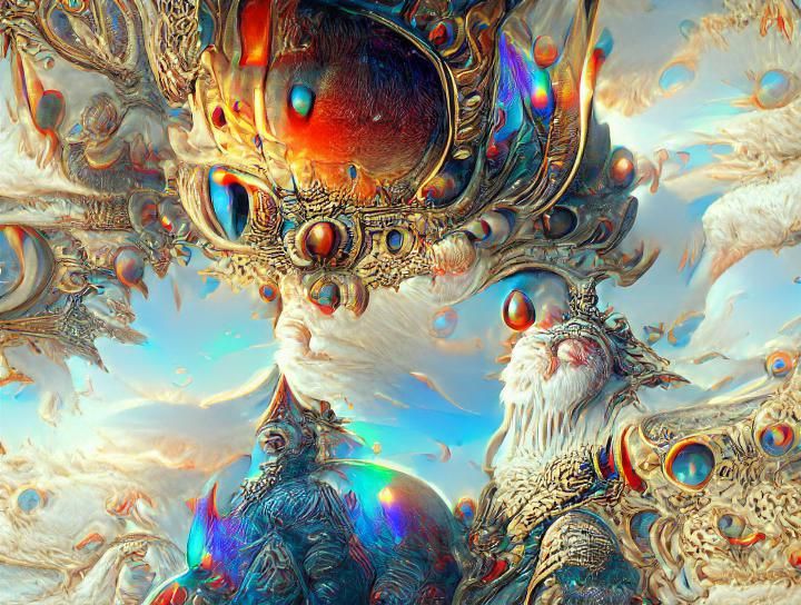 Mirrored Celestial Battlefield in Maximalist Style