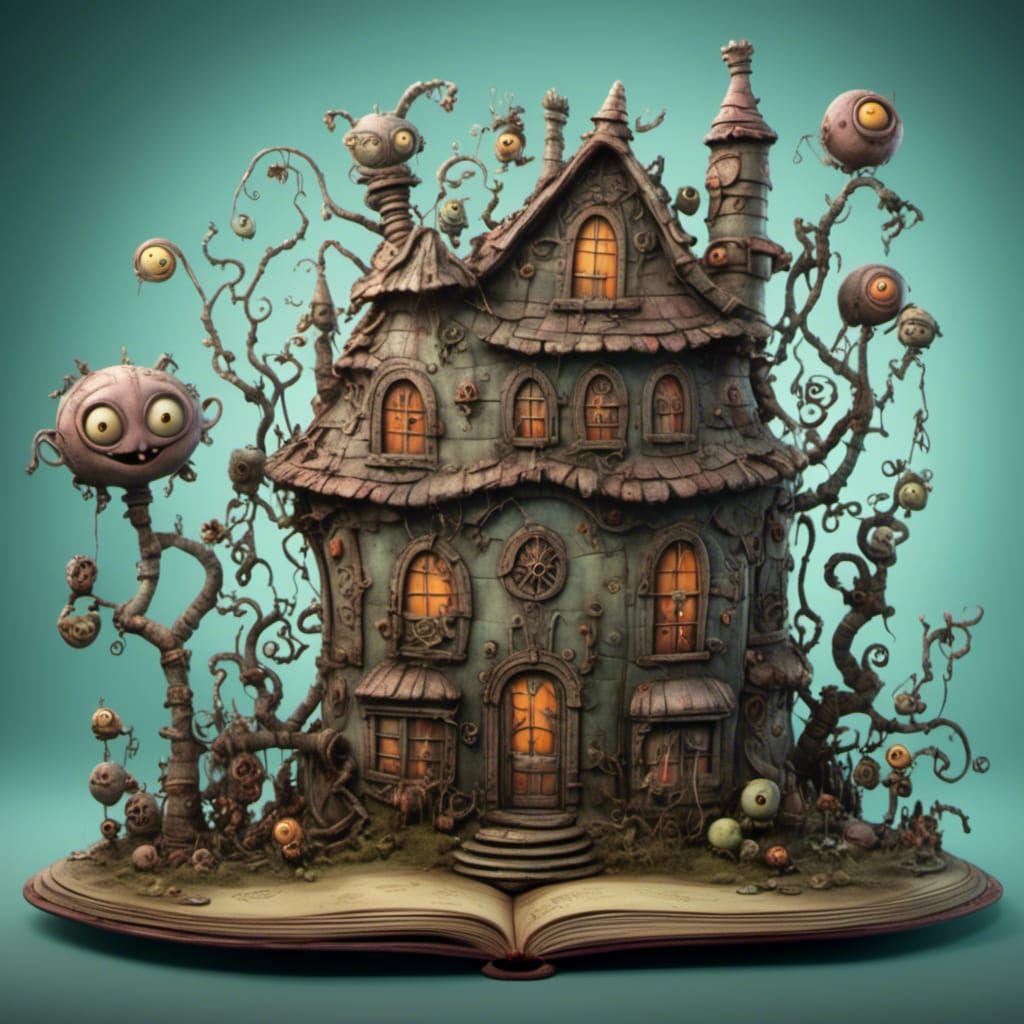 Cute Children's Pop-Up Book Illustration in 3D