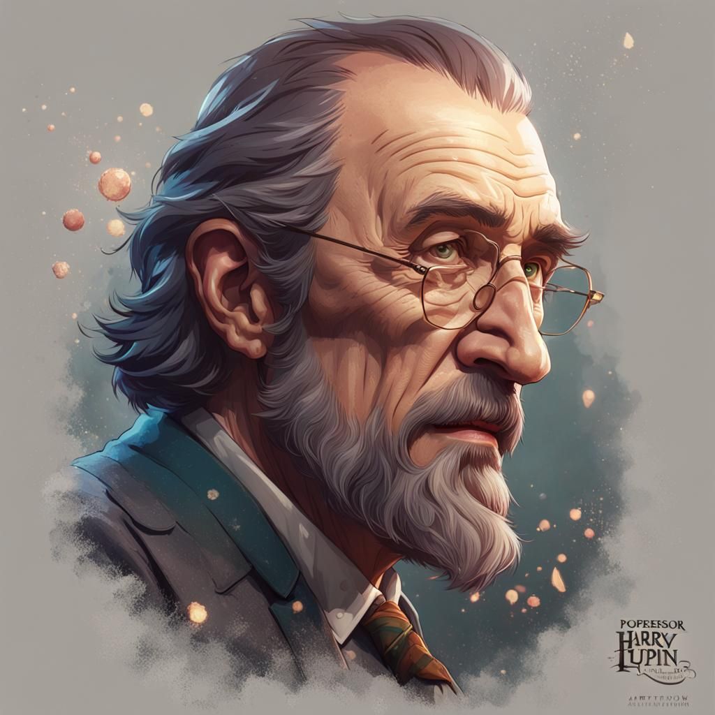 Professor Lupin Portrait in Art Nouveau Style