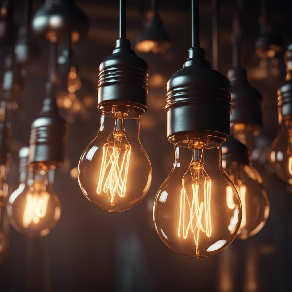 Detailed Lightbulb Matte Painting in Deep Color