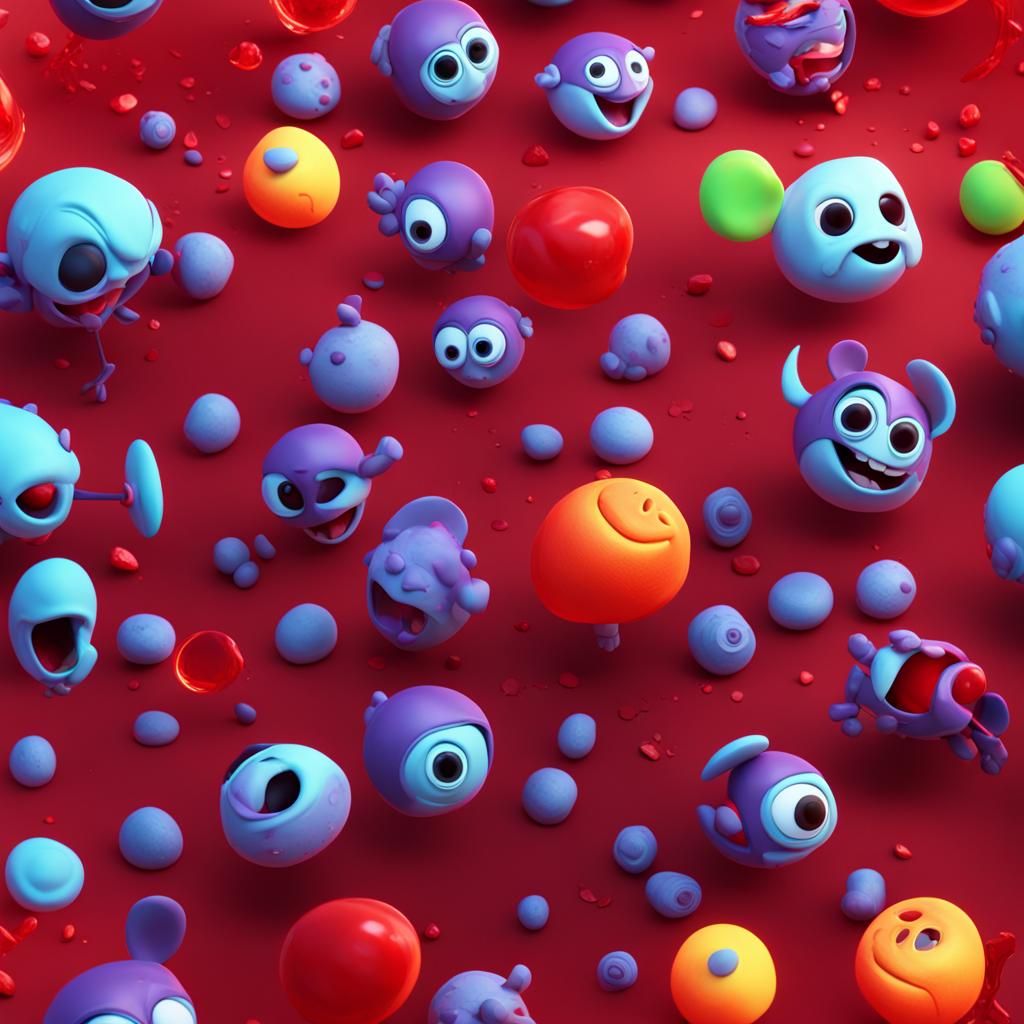 Stylized Blood Droplet in 3D Digital Art