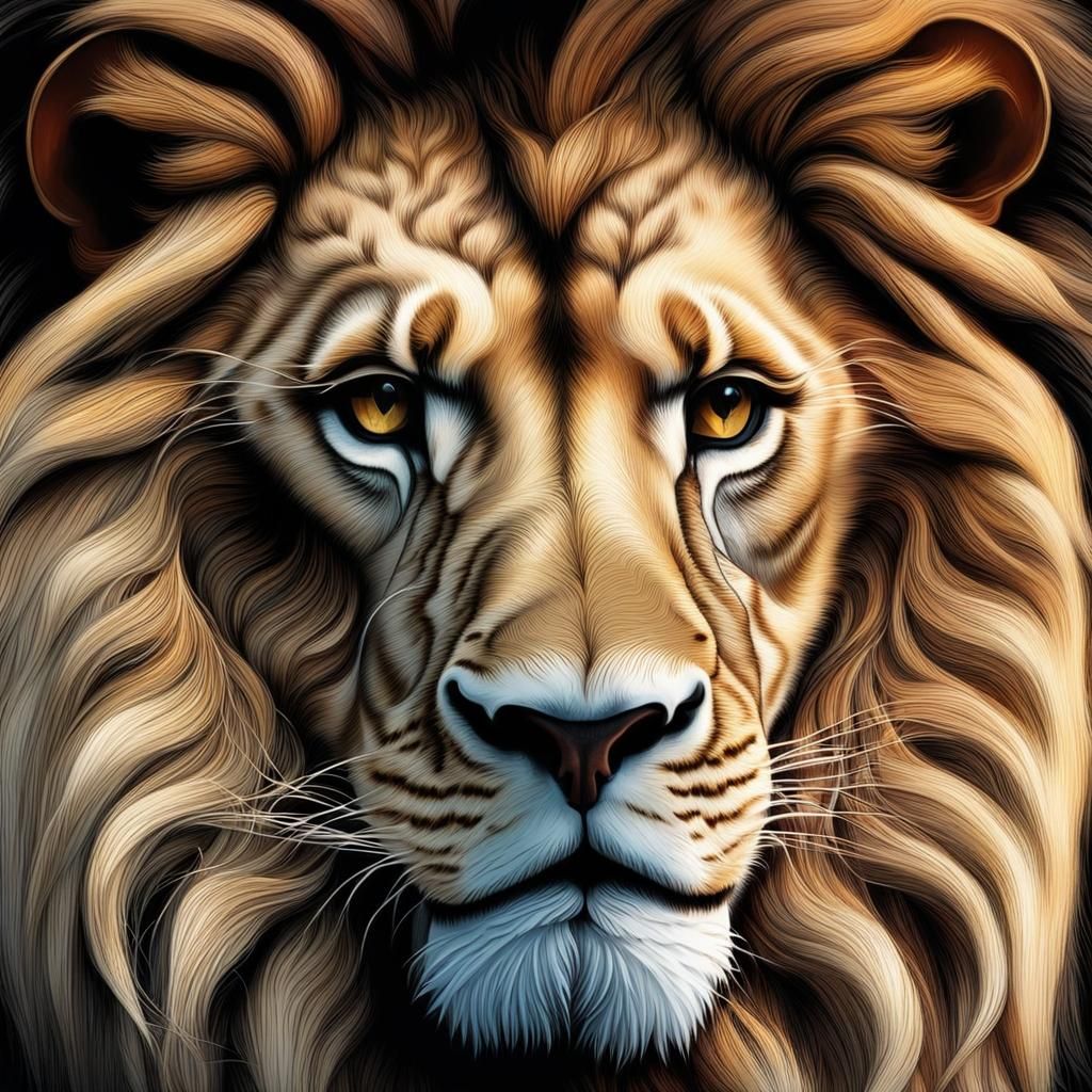 Realistic Lion Photo with Intricate Detail