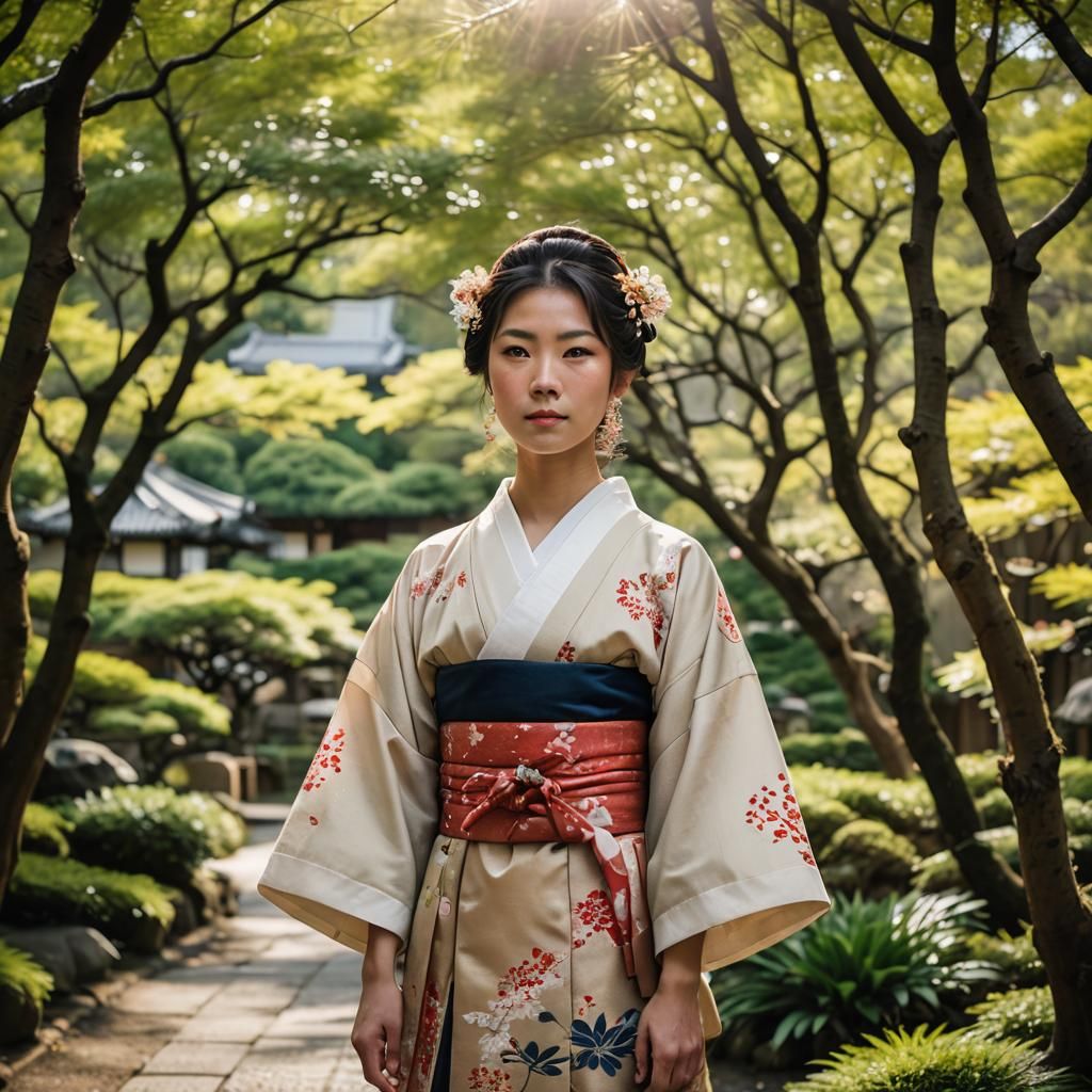 Kotodaman Portrait in Traditional Japanese Garden