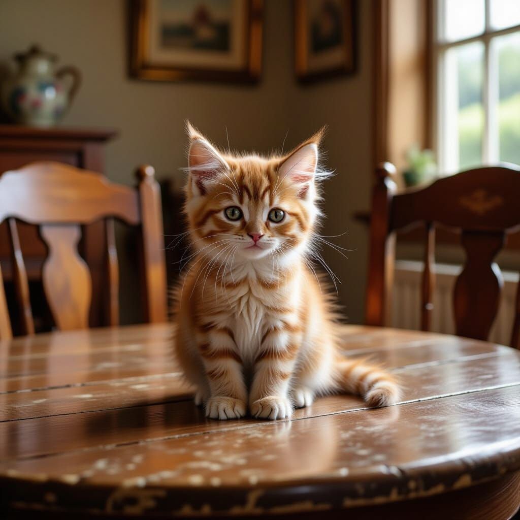 Kitten's Tea Party: A Whimsical Scene