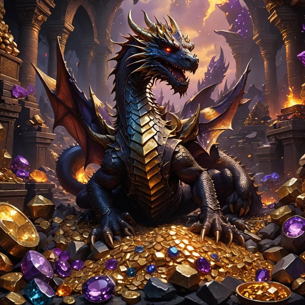 Dragon Hoard in Dark Fantasy Concept Art