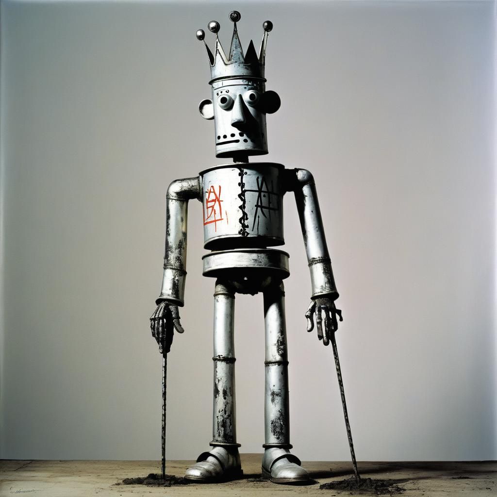 Surreal Tin Man Portrait in Neo-Expressionist Style