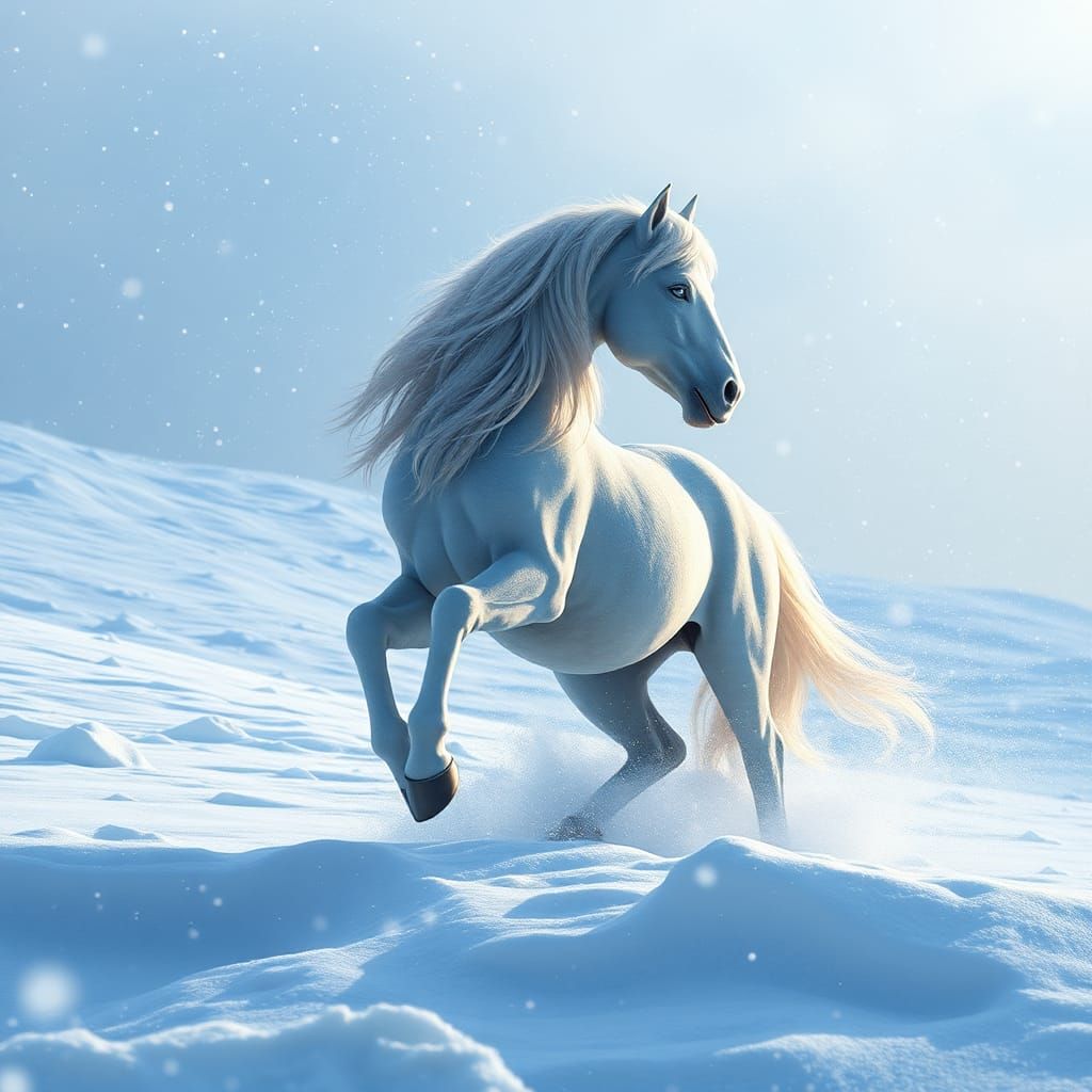 Majestic Centaur Emerges from Winter Landscape