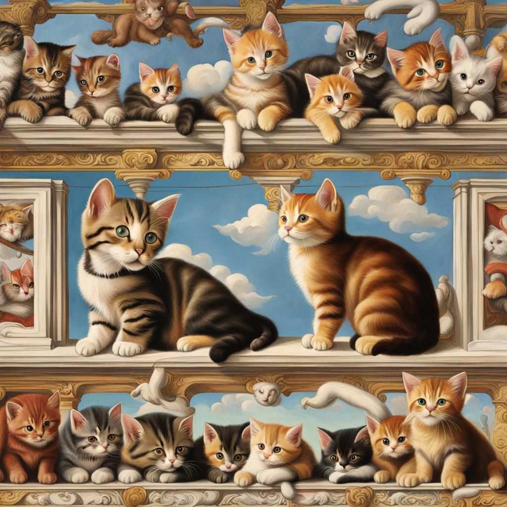 Kitten Sistine Chapel: Renaissance Style Parody