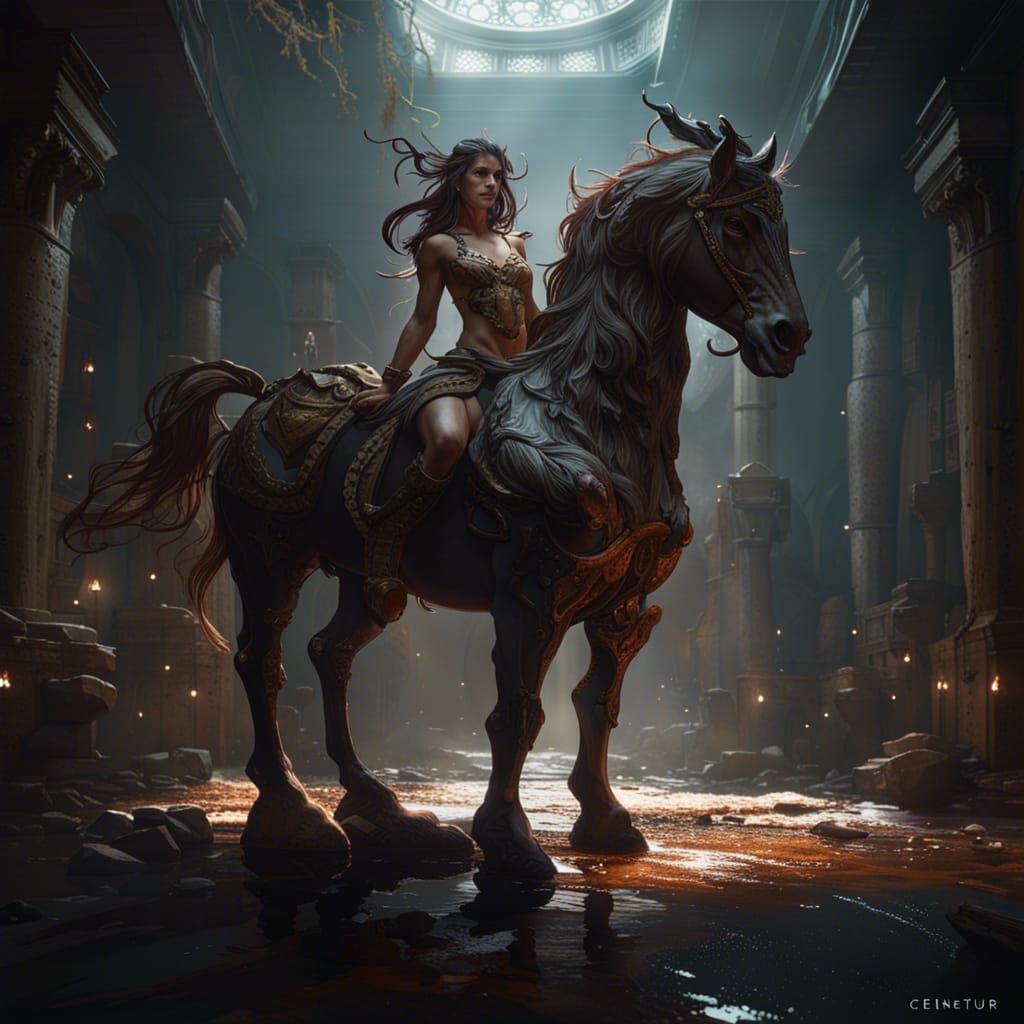 Epic Centaur Concept Art in Dark Fantasy Style
