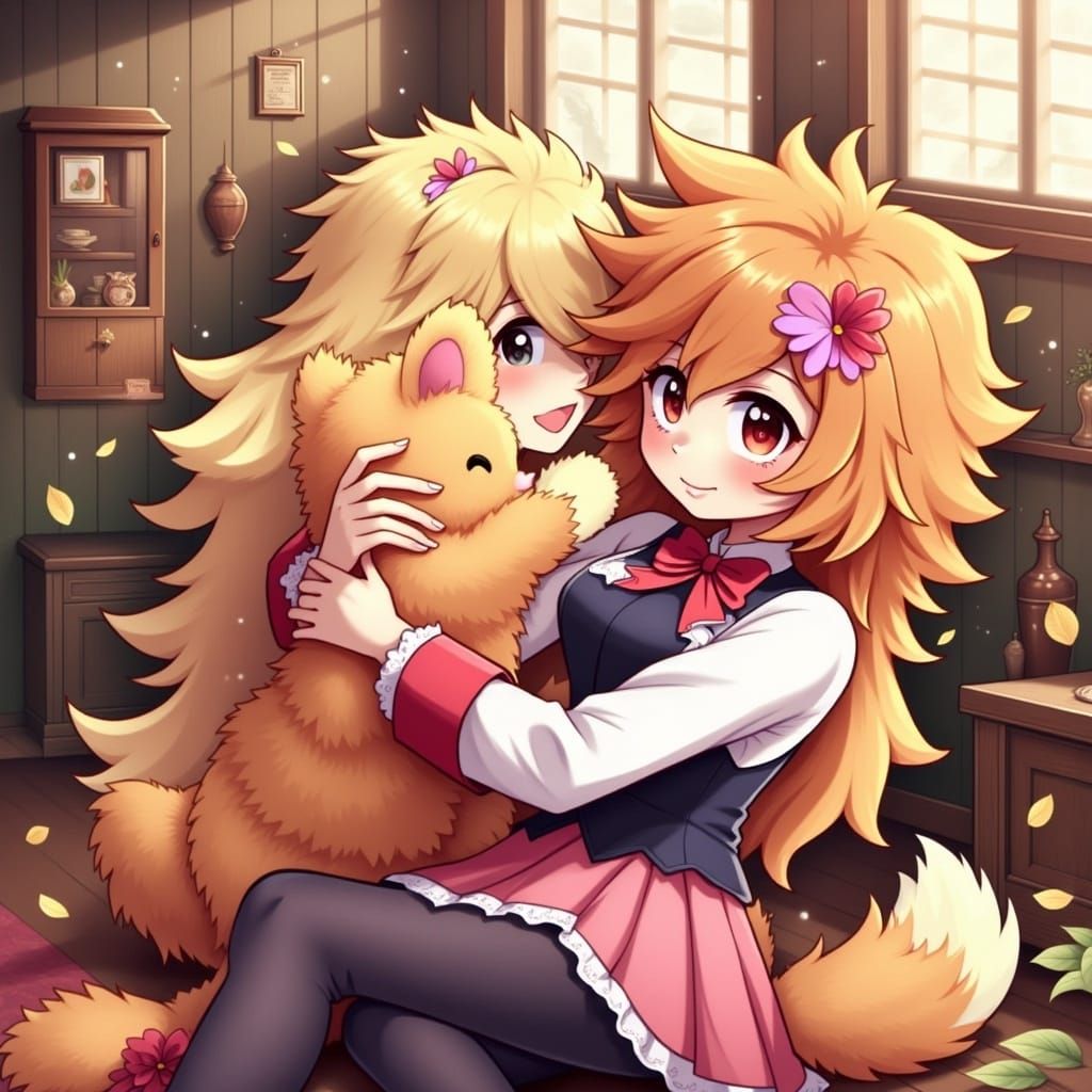 Surreal Whimsical Hug in Dreamy, Ethereal Style