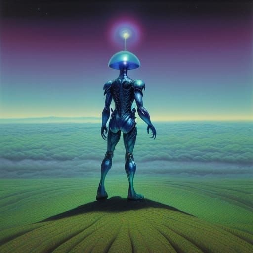 Surrealistic Alien Landscape in Iridescent Hues