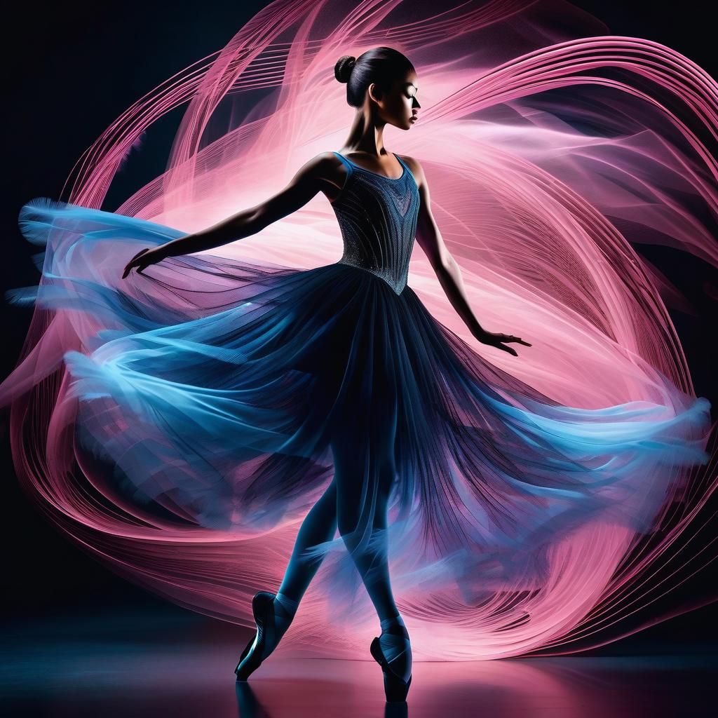 Ethereal Ballerina in Glowing Pink Hues