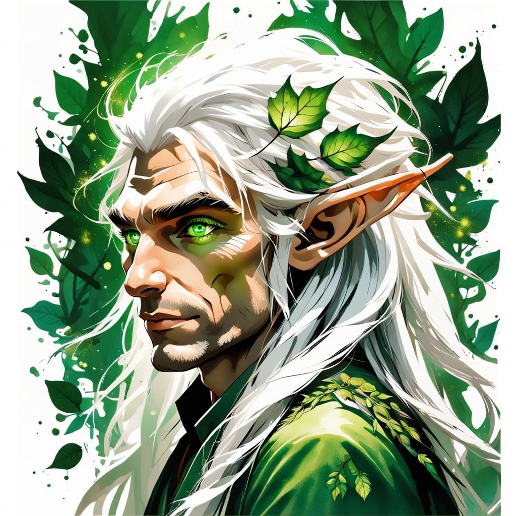 Adorable Forest Elf in Lush Woodland Scene