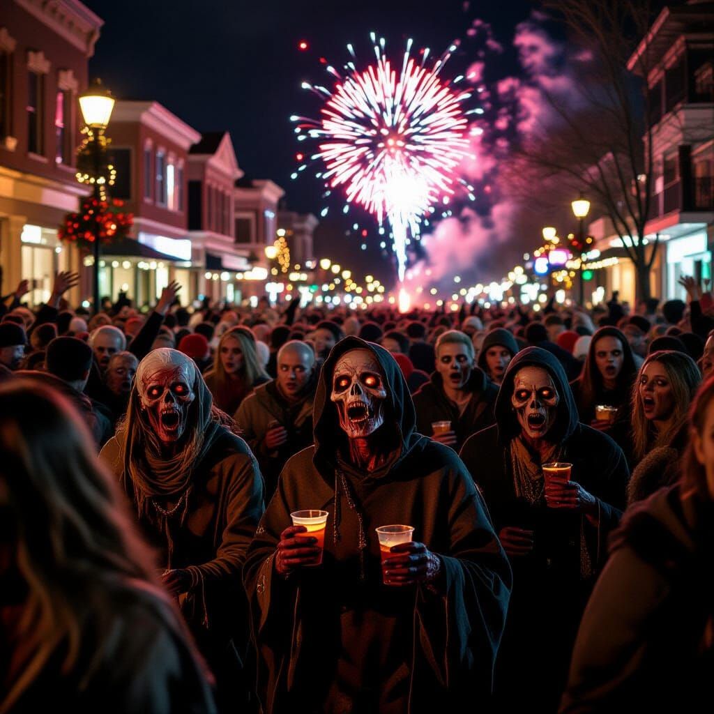 Undead Horde Celebrates New Year's Eve Street Party