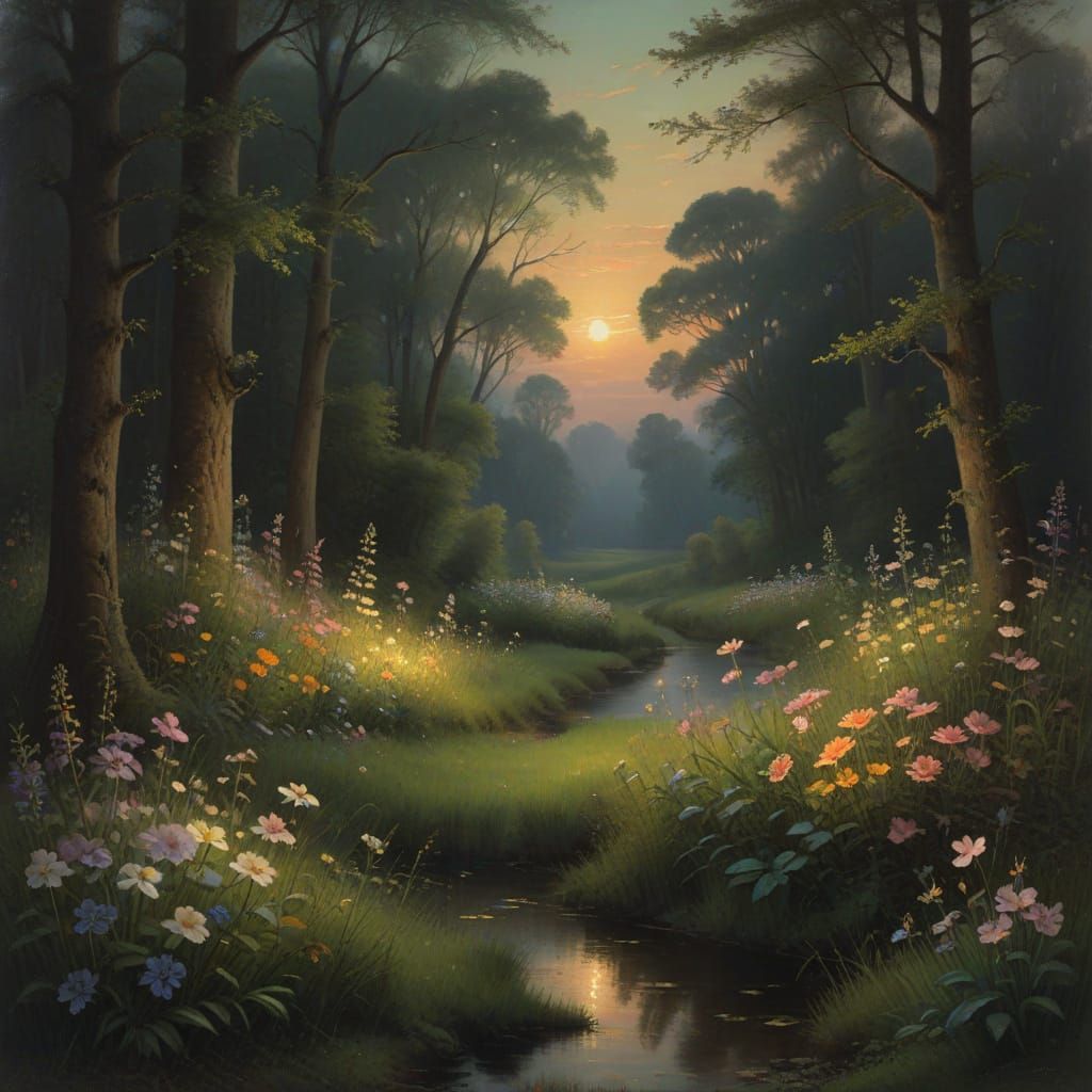Dreamy Twilight Bloom in Enchanted Forest
