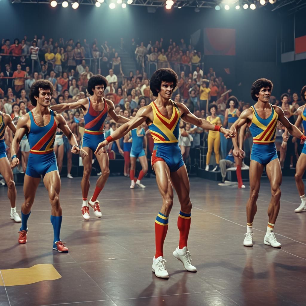 Colombian Aerobics Team at 1980s Championship