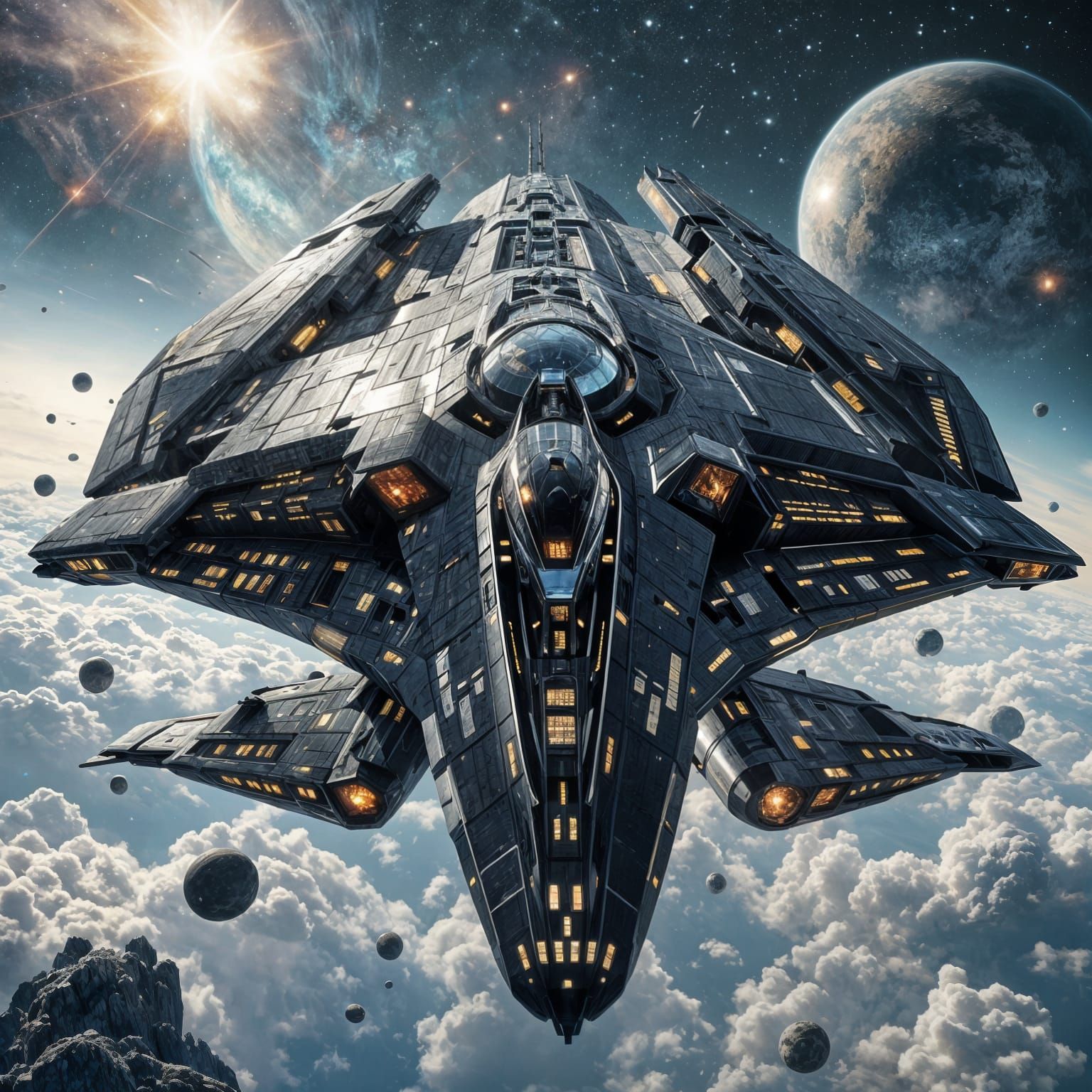 Majestic Klingon Bird of Prey in Deep Space