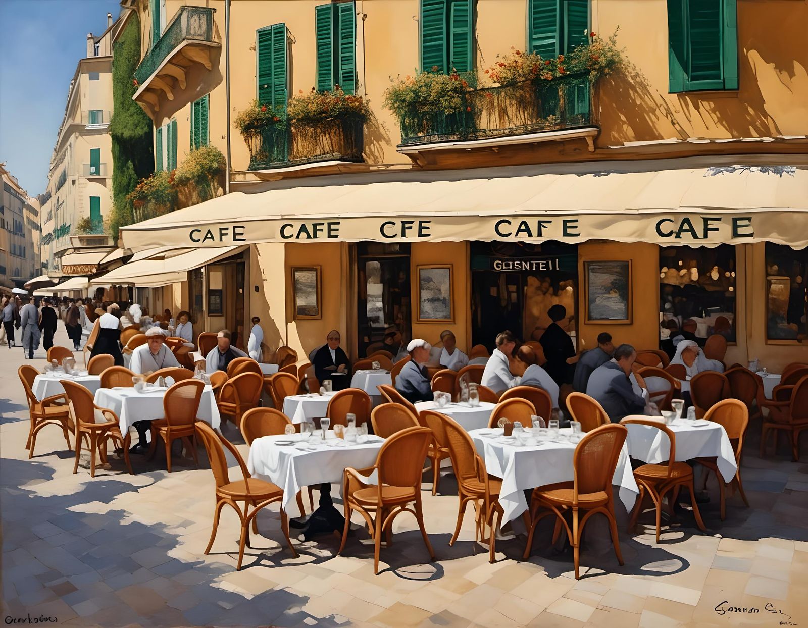 NIZZA - am schönen Place Rossetti einen Café au Lait genieße...