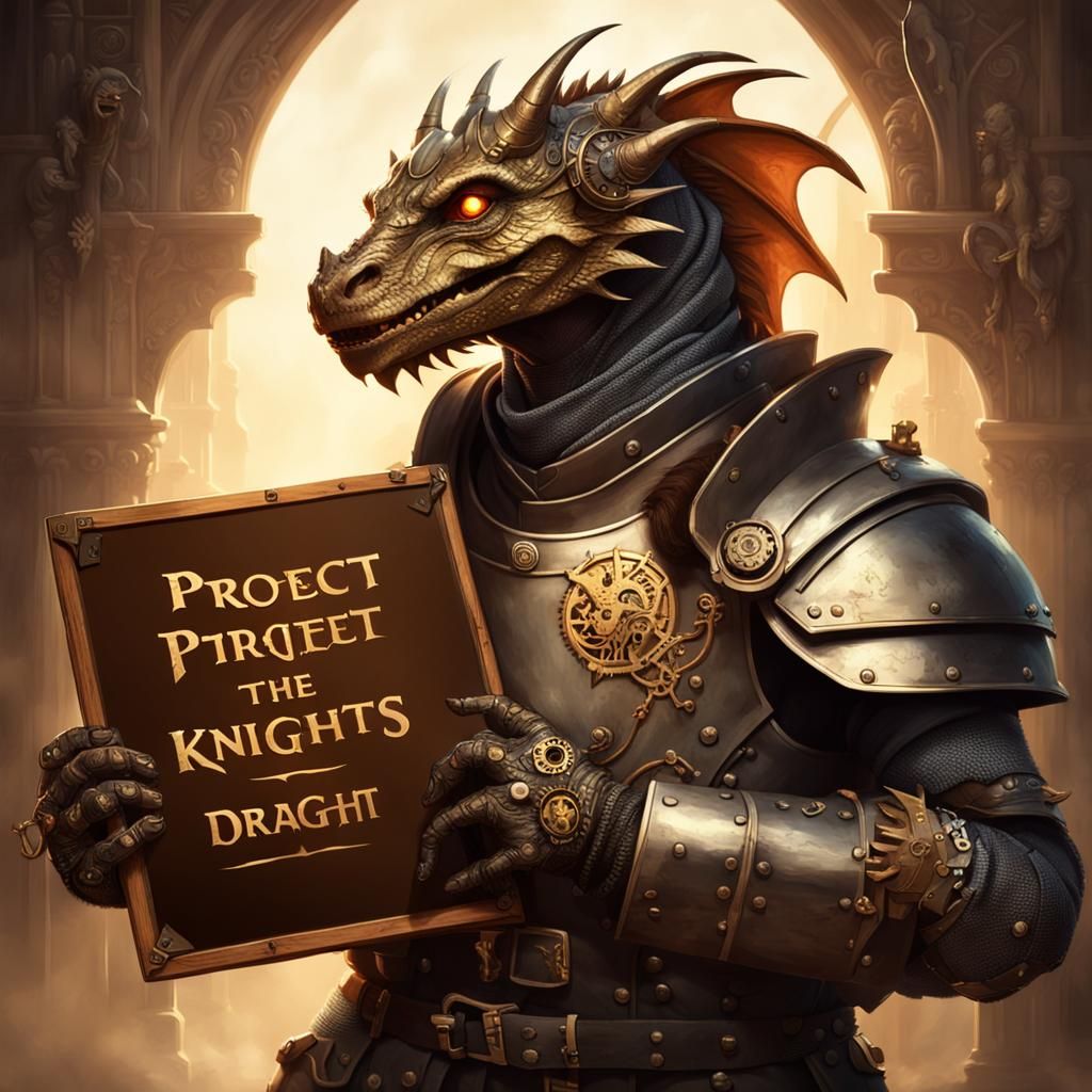 Knight with Steampunk Dragon: Volumetric Lighting Concept Ar...