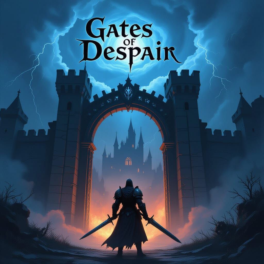 Knight at the Gates of Despair: Dark Fantasy Art