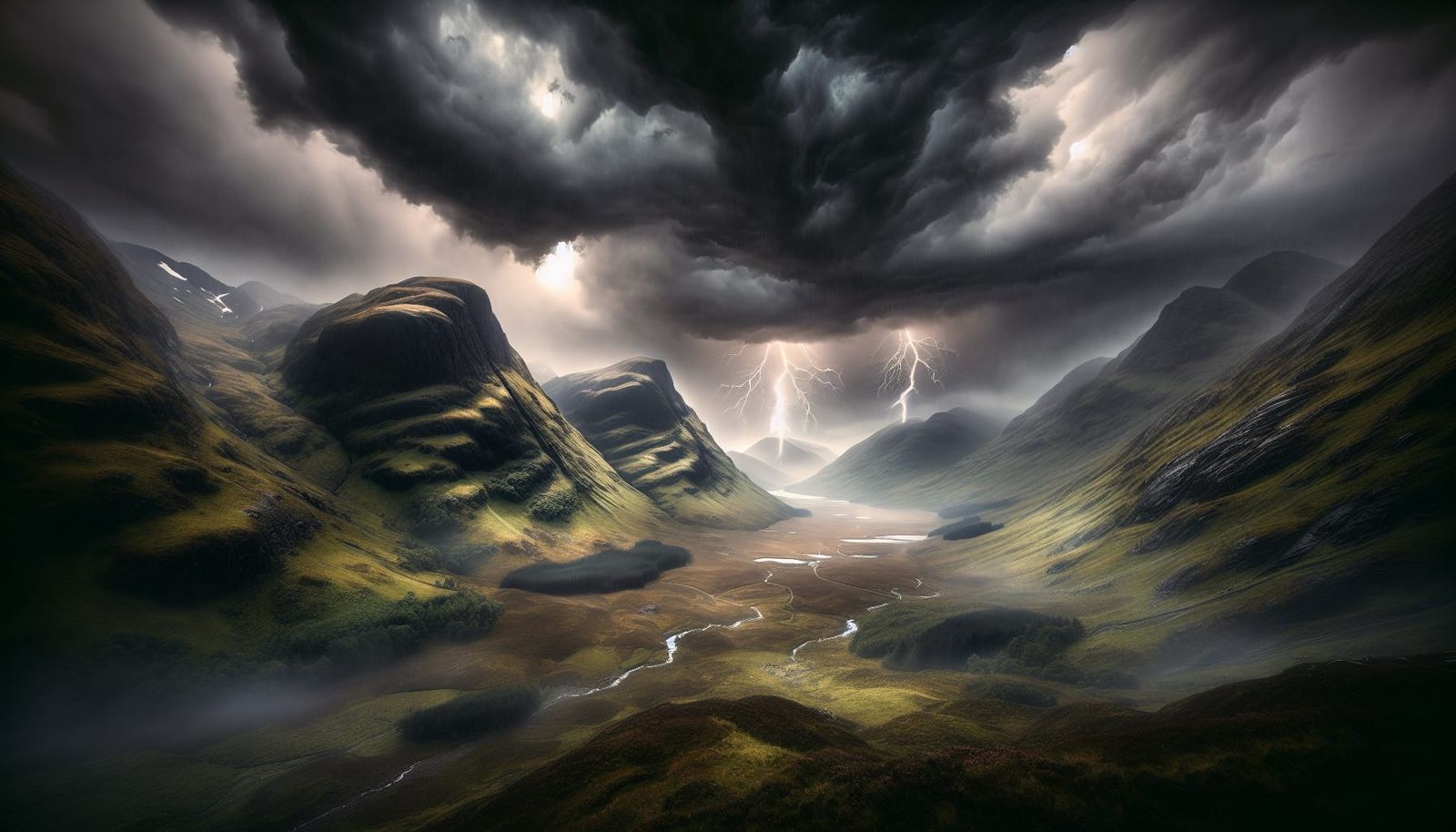 Dramatic Thunderstorm over Glen Coe, Scotland