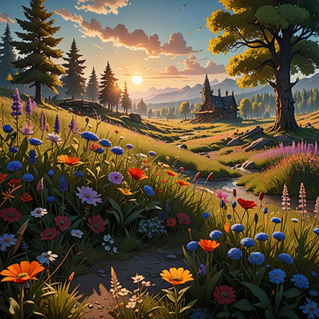 Surreal Countryside Masterpiece in Vibrant HDR Colors