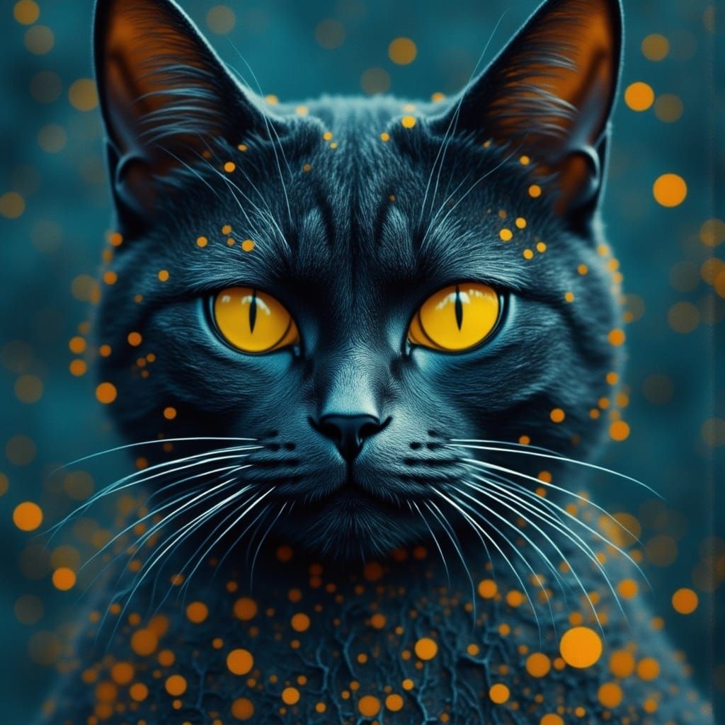Moonlit Cat with Soulful Eyes Holding Hope