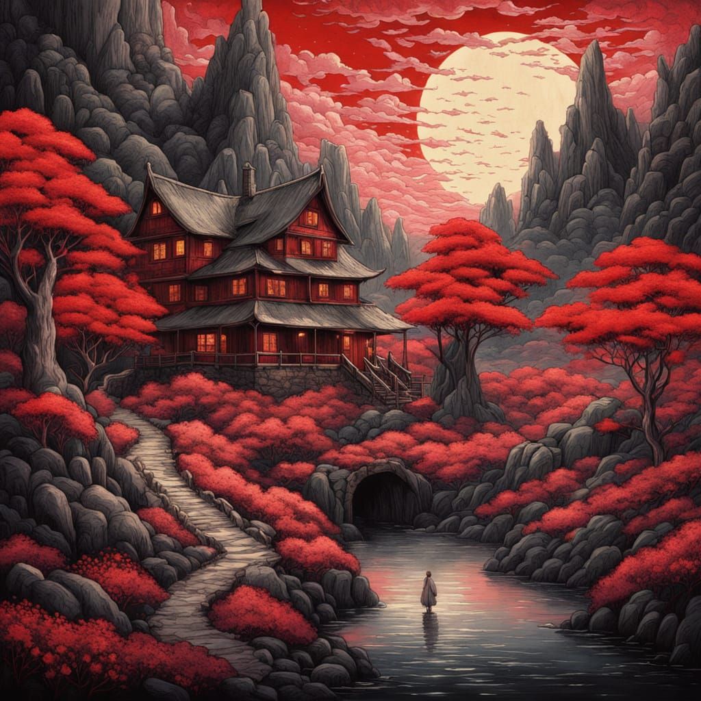 Ethereal Dreamscape with Charcoal and Ink