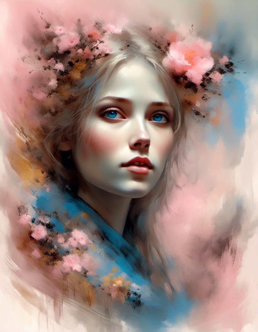 Serene blue eyes woman