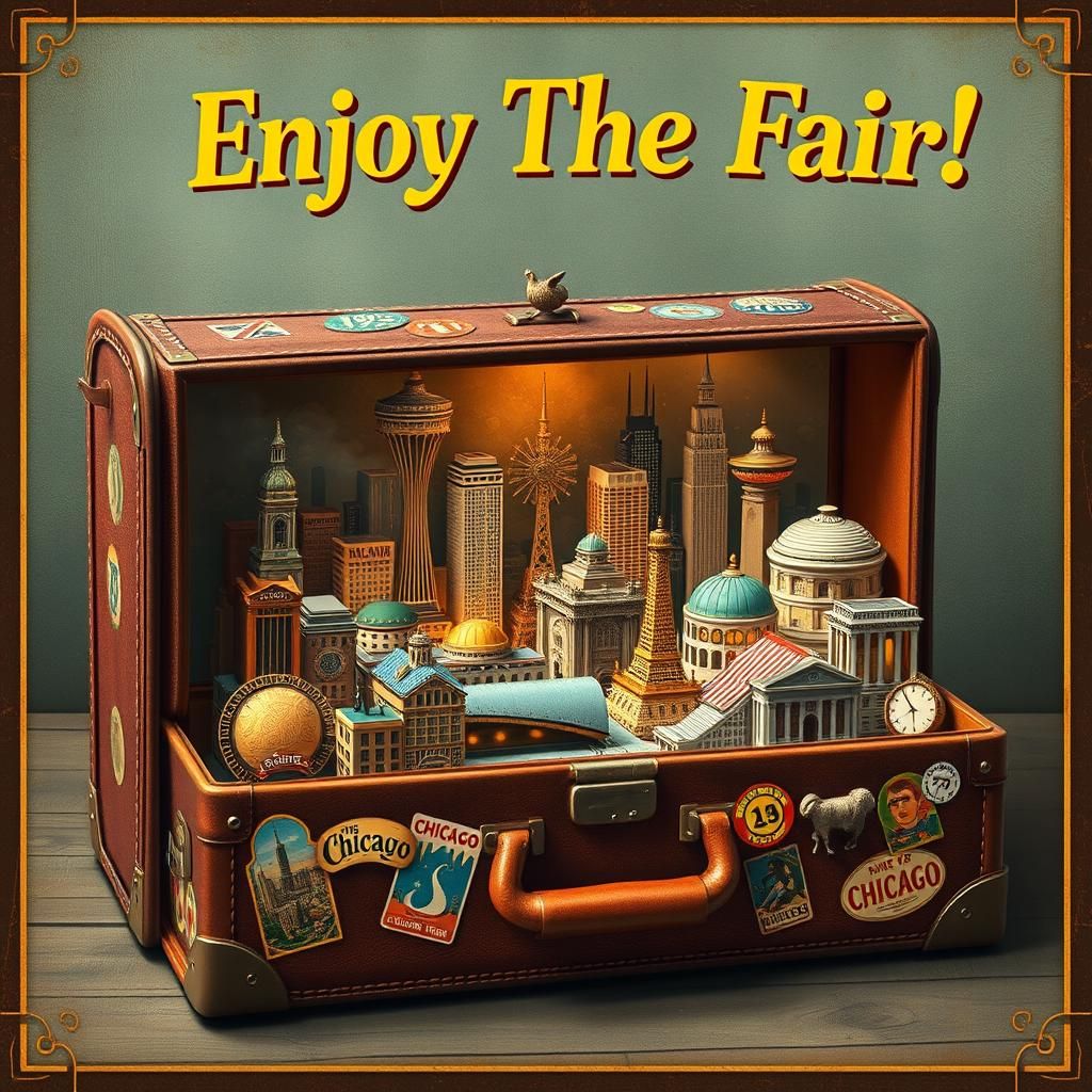 Chicago World's Fair Diorama: Vintage Travel Poster