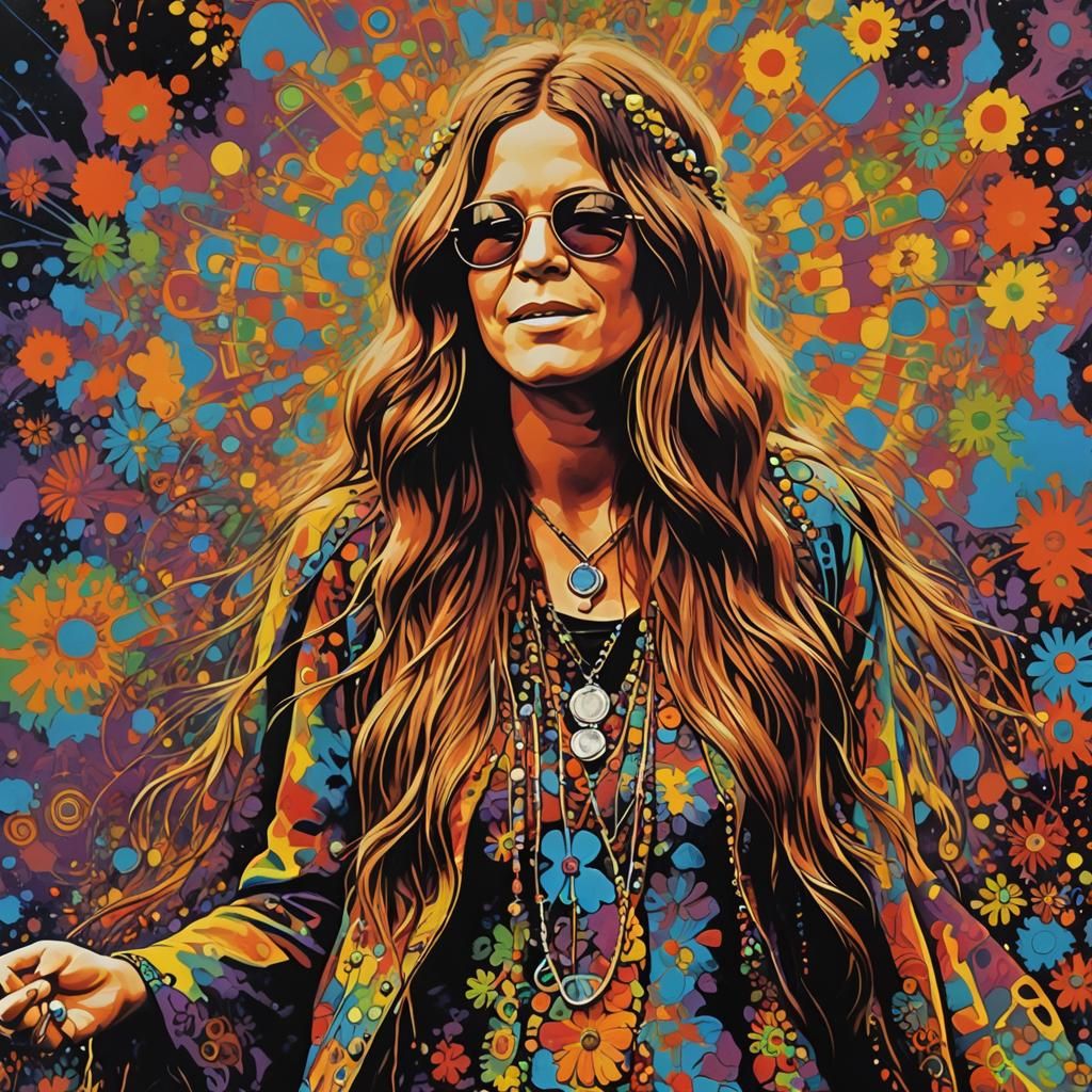 Janis Joplin Performs at Woodstock: 3D Acrylic
