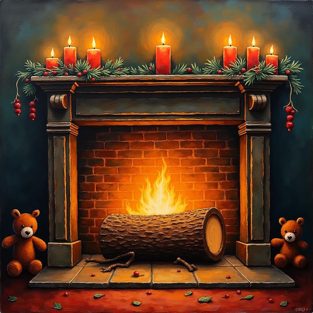 Warmth of Winter Nights in Encaustic Wax