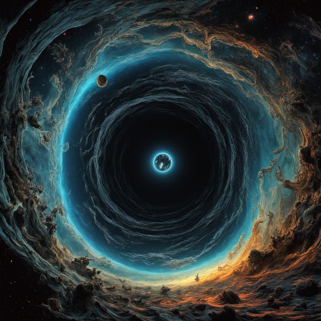 Celestial Starfish Transforms into Cosmic Void in Surrealism...