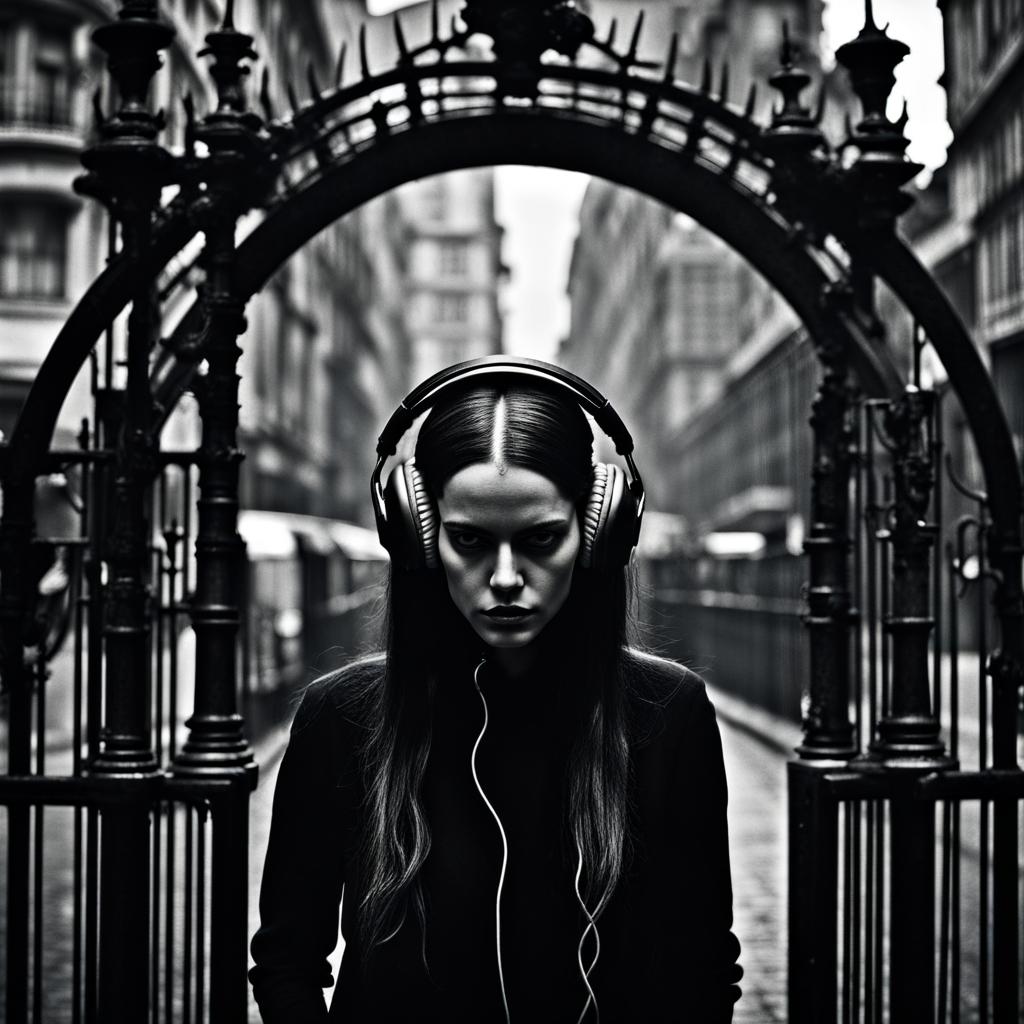 Dark London Street Scene in Giger Style