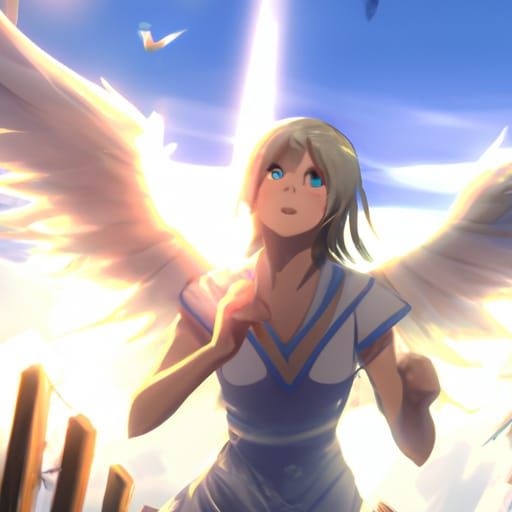 Anime Angel in Studio Ghibli Style