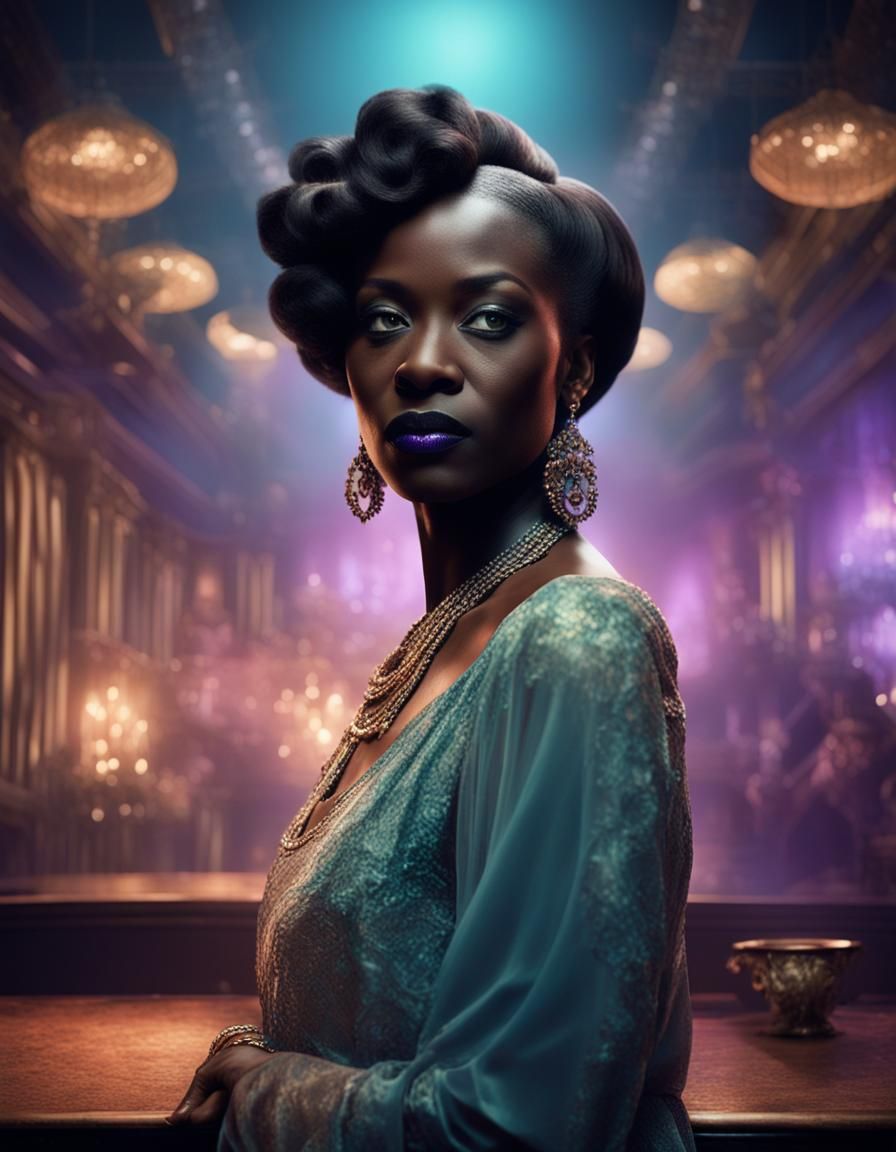 1930s Melanin Lady in Smokey Nightclub