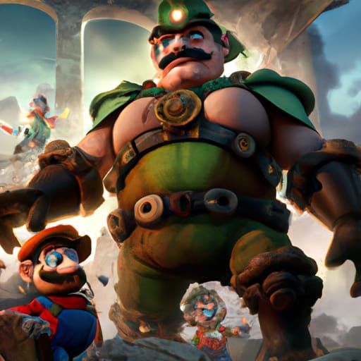 Super Mario and Luigi Versus Bowser: Dark Fantasy Art