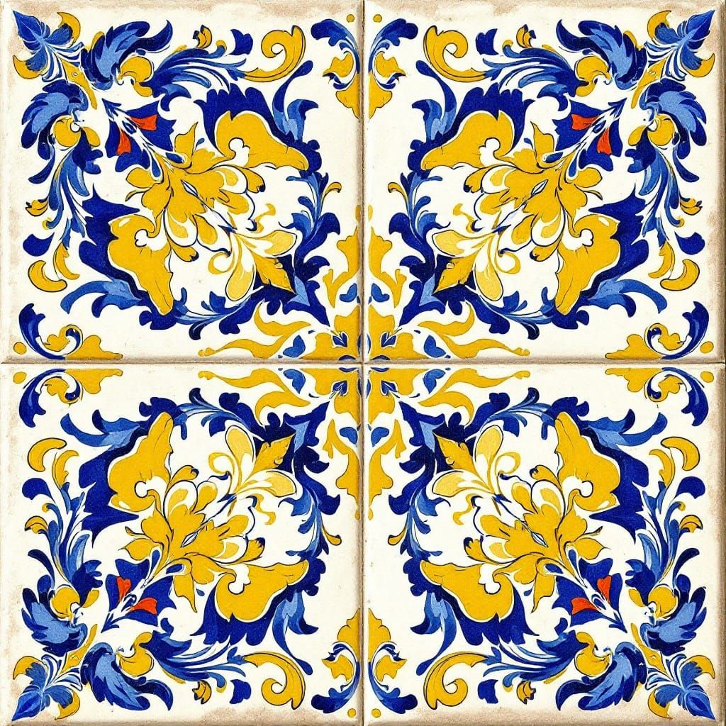 Majolica Tile with Renaissance-Style Design