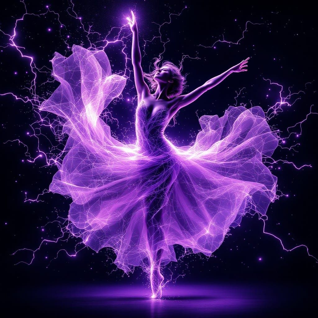 Fractal Electrostatic Dancer in Purple and Magenta