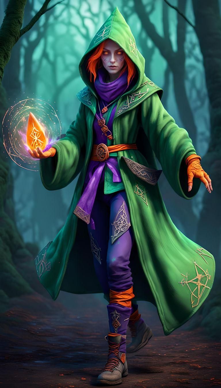 Enchanted Sorceress with Venomous Knives in 3D