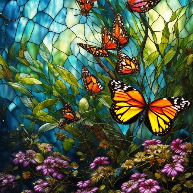 butterly in stained glass