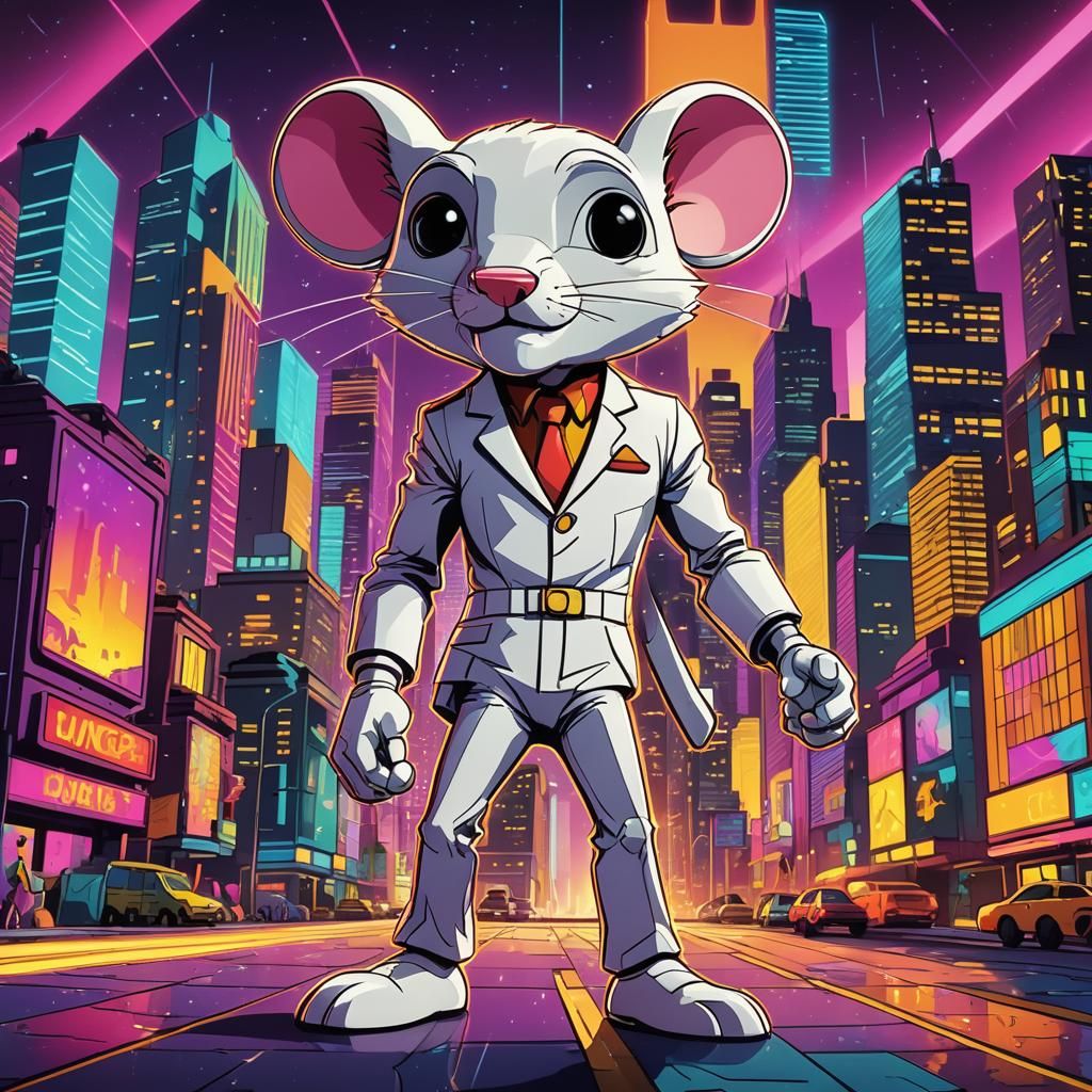 Danger Mouse in Retro Cartoon Style