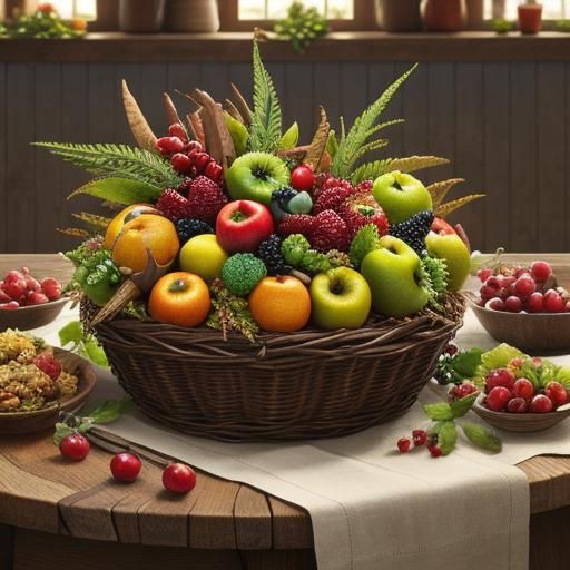 Photorealistic Cornucopia of Fruit Harvest