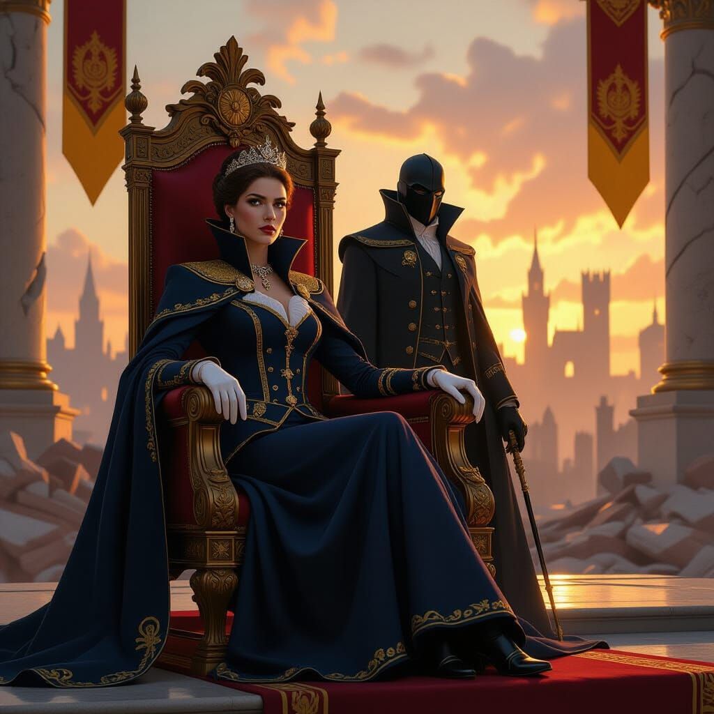 Emily Kaldwin on the Throne in Cinematic Style
